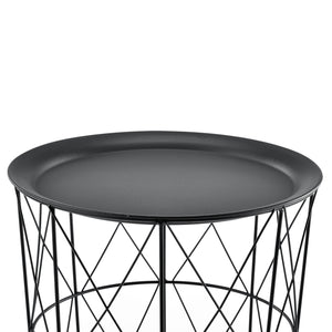 Bijzettafel metaal set van 3 met afneembaar tafelblad - 4 kleuren