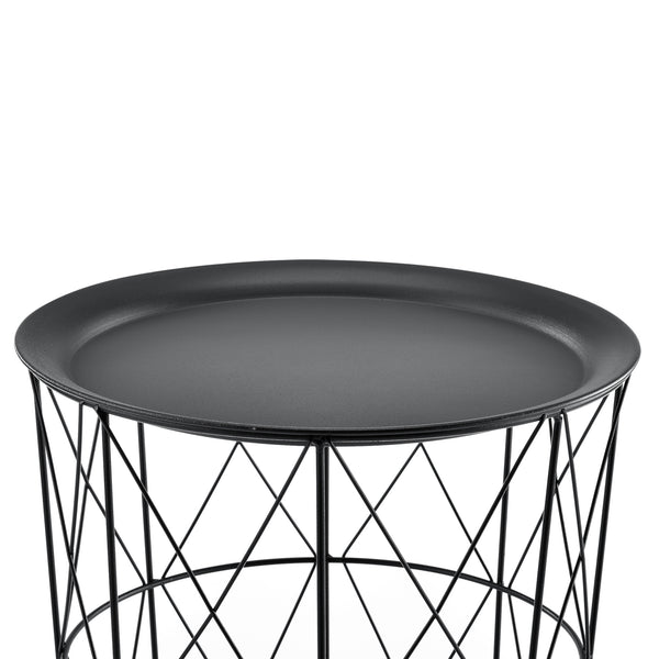 Bijzettafel metaal set van 3 met afneembaar tafelblad - 4 kleuren