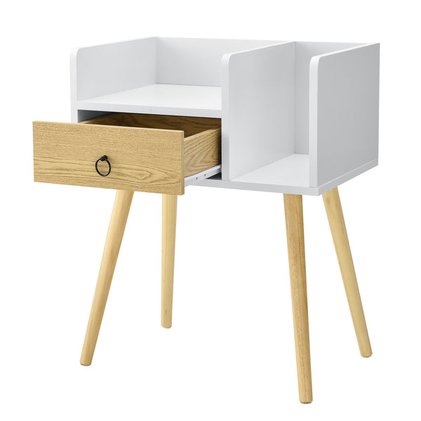 Moderne nachtkastje Lucia 64x50x36 cm met 1 lade en 2 open vakken - verschillende kleuren