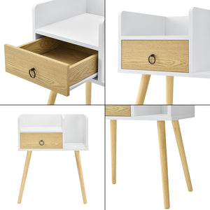 Moderne nachtkastje Lucia 64x50x36 cm met 1 lade en 2 open vakken - verschillende kleuren