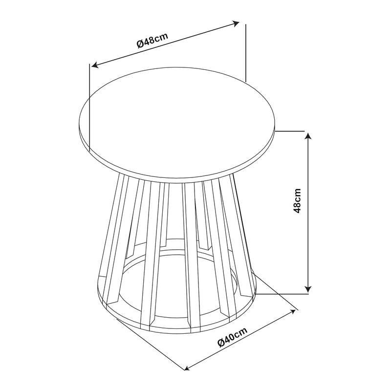 Maatschets Bijzettafel Buzzard rond [en.casa]