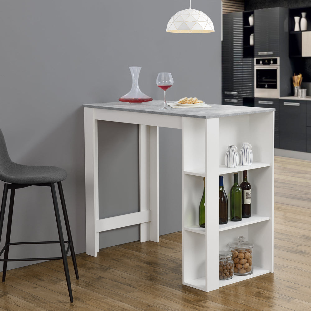 Bartafel Danderyd 120x60x106 cm met 3 opbergvakken [en.casa] - premiumXL