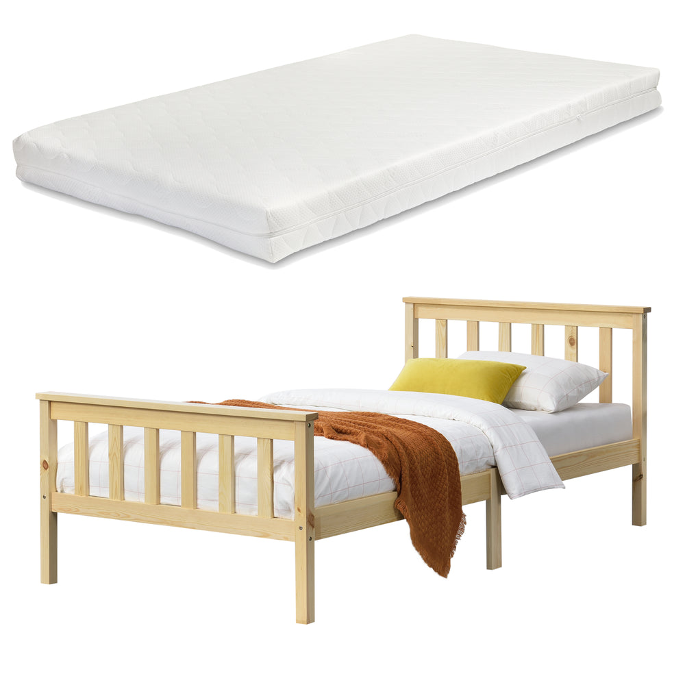 Houten bed Breda met bedbodem en matras - verschillende kleuren en maten