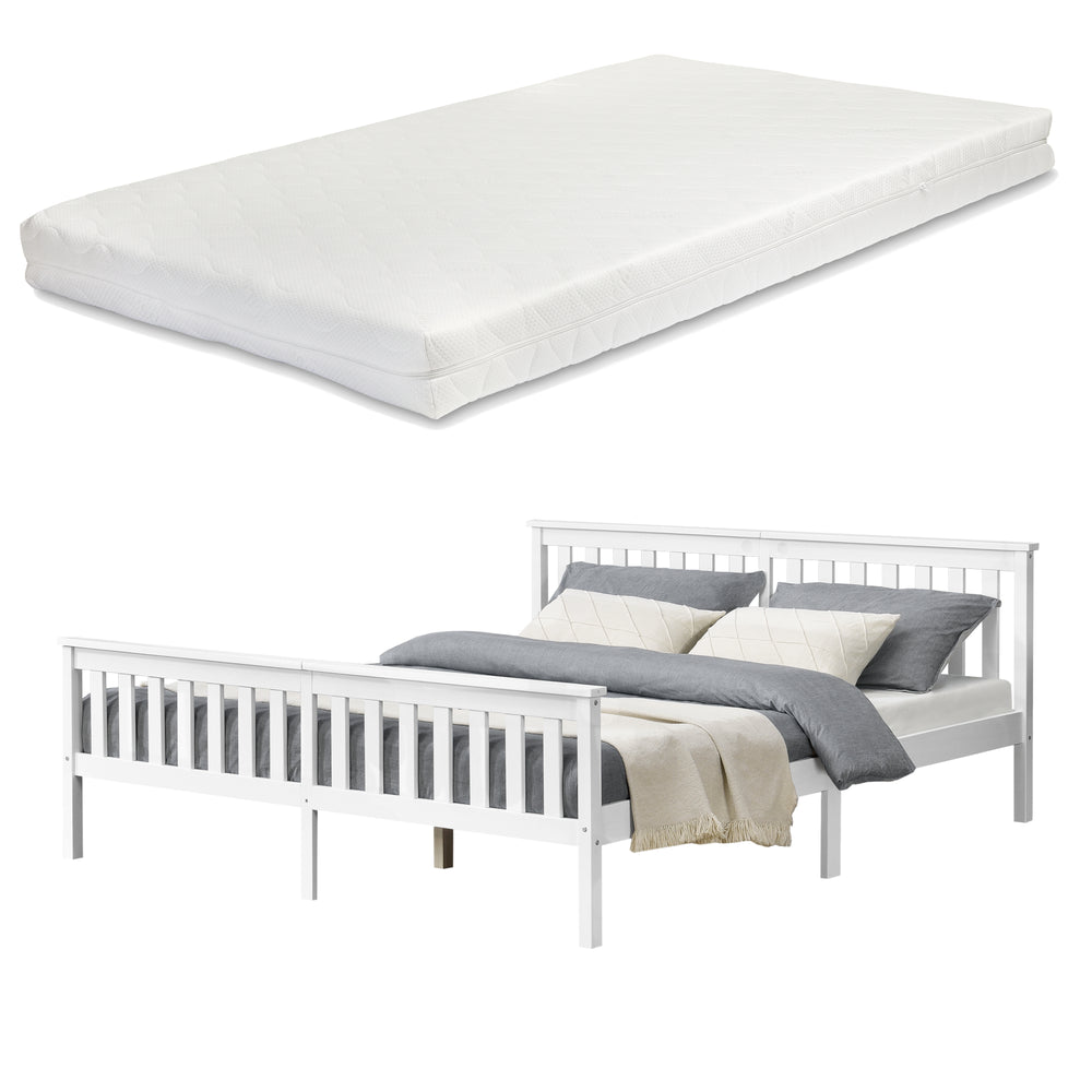 Houten bed Breda met bedbodem en matras - verschillende kleuren en maten