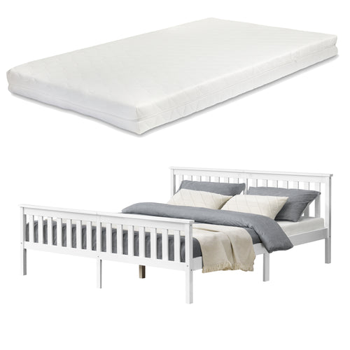 Houten bed Breda met bedbodem en matras - verschillende kleuren en maten