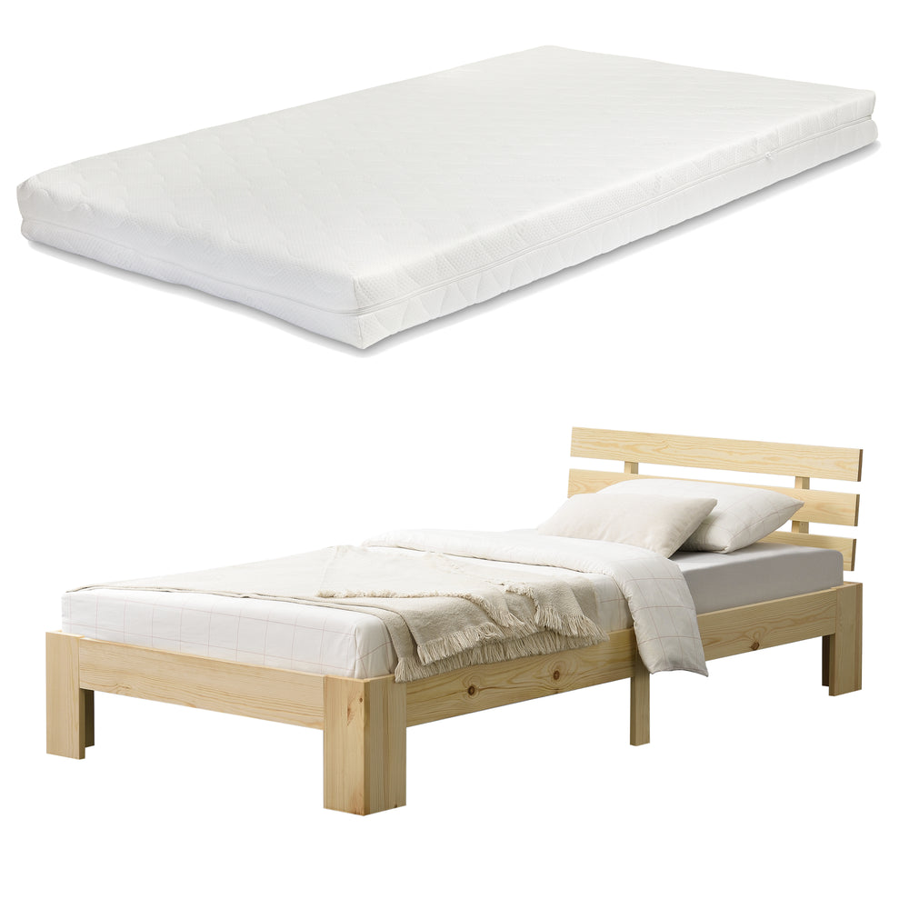 Holzbett Nivala met koudschuimmatras div. kleuren en maten en.casa - premiumXL