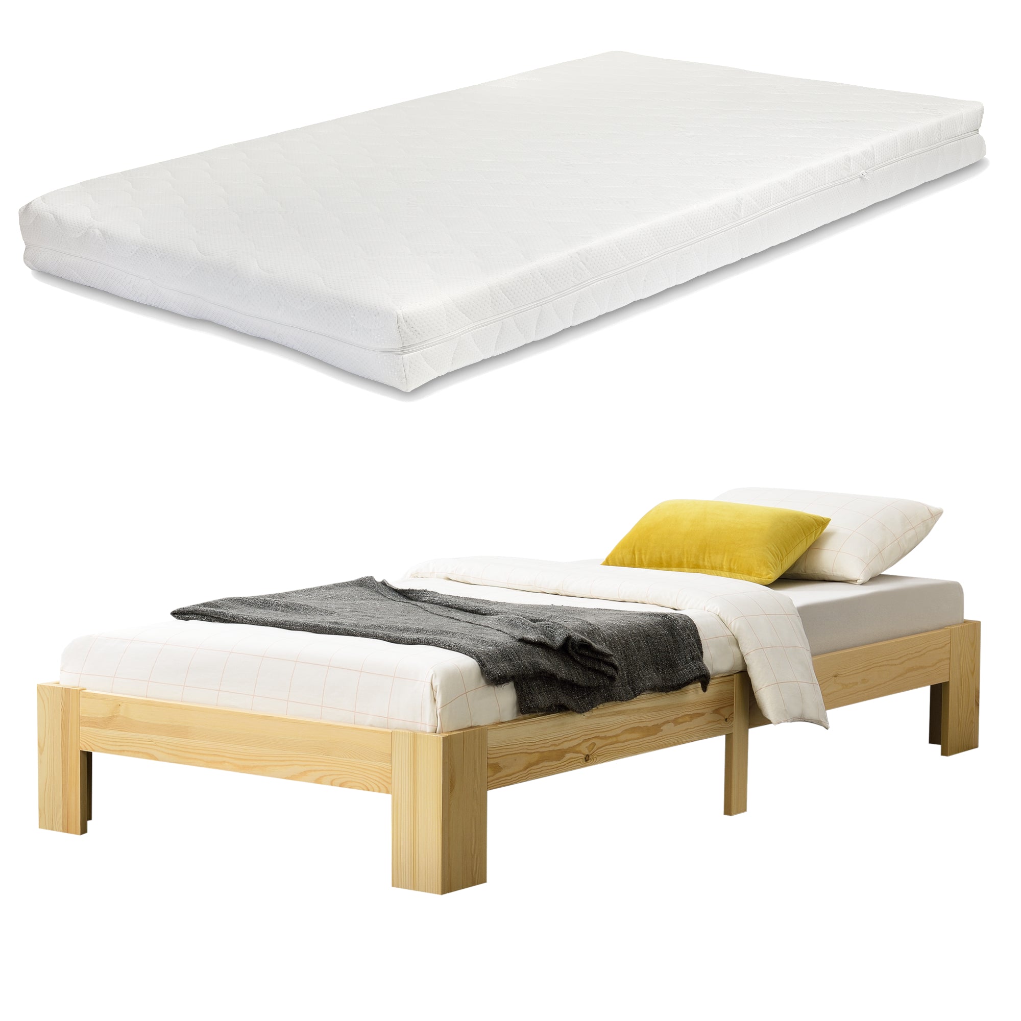 houten-bed-raisio-met-koudschuimmatras-verschillende-kleuren-en-maten ...