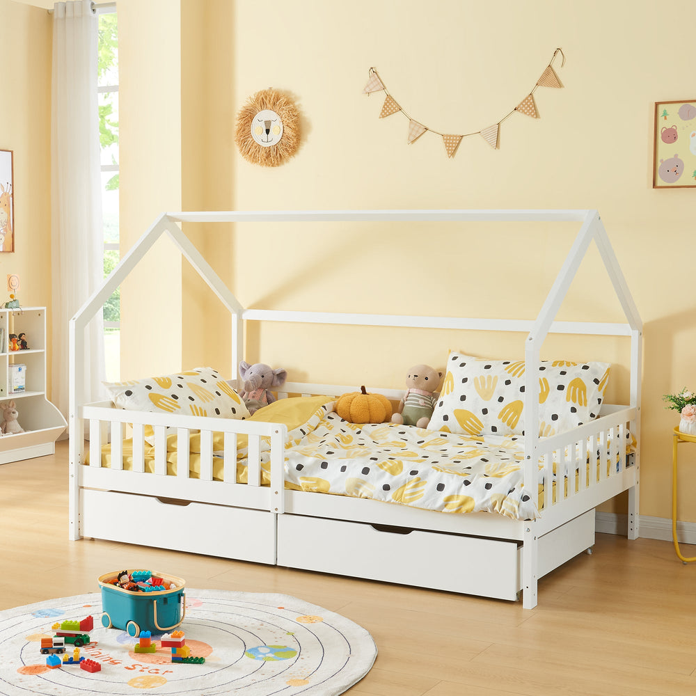 Bedlades Ydre set van 2 wit [en.casa]