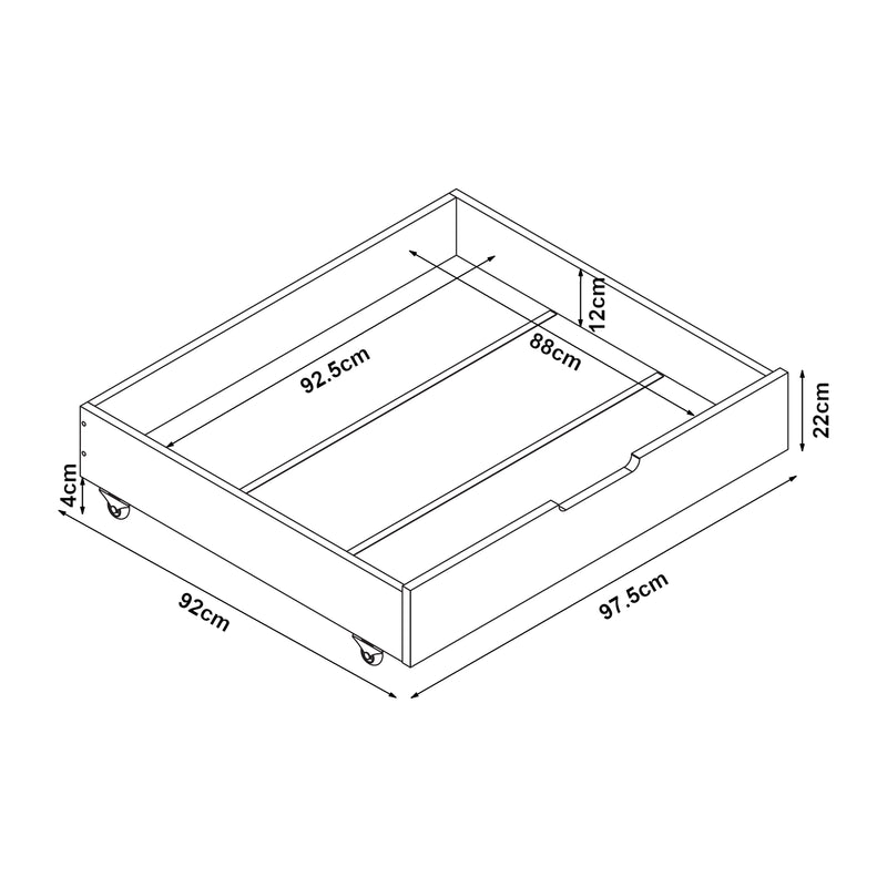 Maatschets Bedlades Ydre set van 2 wit [en.casa]