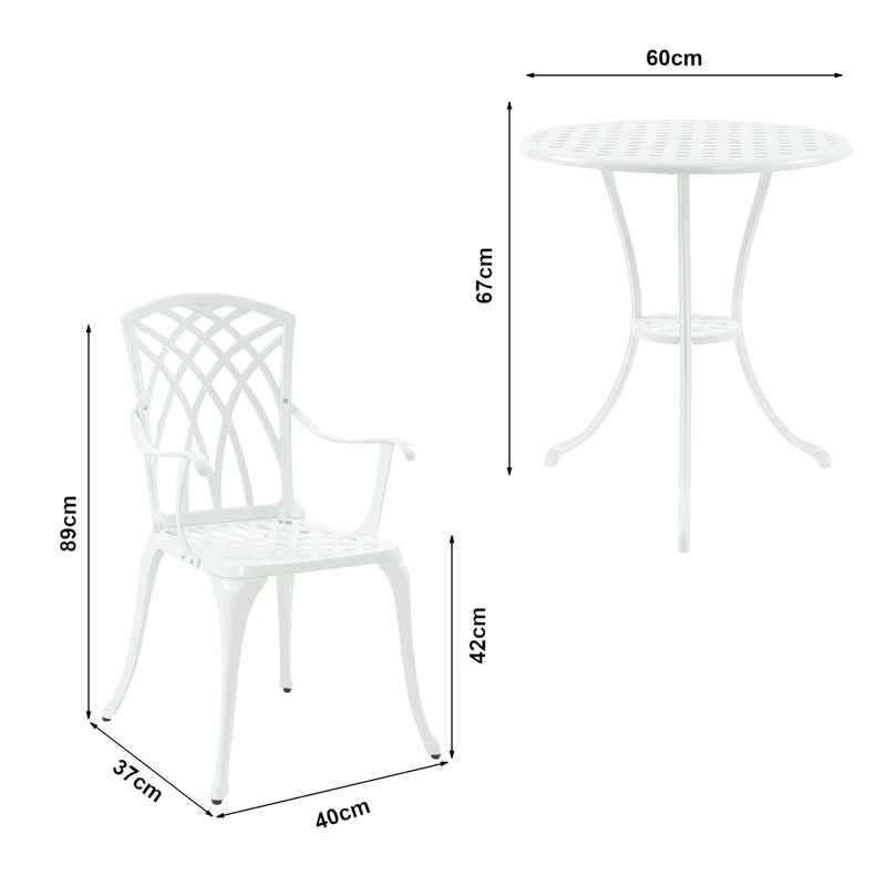 Maatschets Bistroset Vena tuinset voor 2 personen tafel en 2 stoelen casa.pro