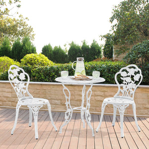 Bistroset balkonset gietijzer tuintafel met twee tuinstoelen - 3 varianten