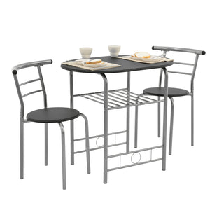 Bistroset metaal en hout eettafel met twee stoelen