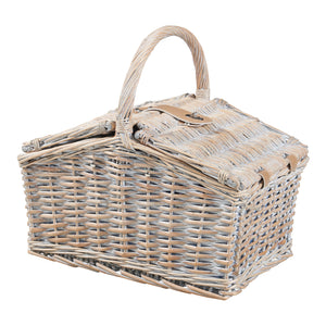 Picknickmand Lumparland incl. inhoud naturel wit en blauw casa.pro