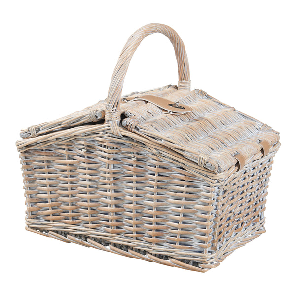 Picknickmand Lumparland incl. inhoud naturel wit en blauw casa.pro