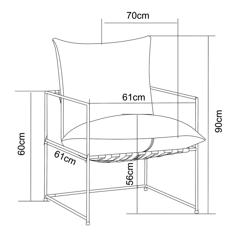 Maatschets Fauteuil Utsjoki 90x61x70 cm [en.casa]