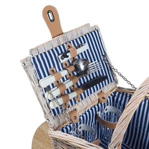 Picknickmand Lumparland incl. inhoud naturel wit en blauw casa.pro