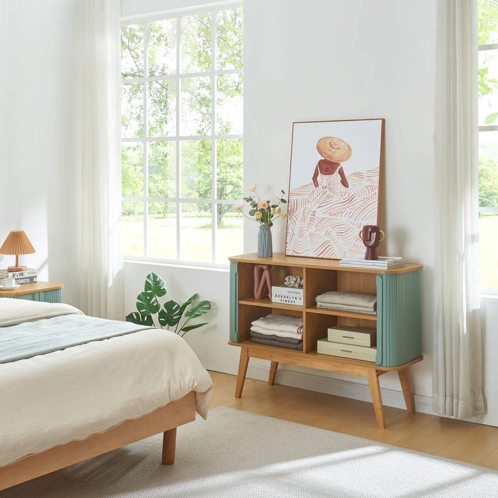 Commode Tysvær dressoir bamboe 110x40x80 cm [en.casa]