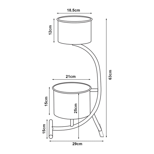 Plantenstandaard Almelo 63x29x21 cm metaal [en.casa]