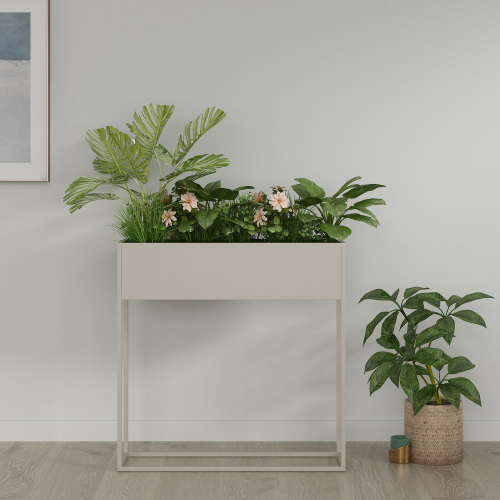 Plantenstandaard Joensuu 80x80x25 cm zwart [en.casa]