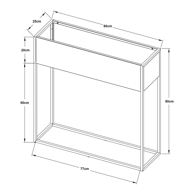 Maatschets Plantenstandaard Joensuu 80x80x25 cm zwart [en.casa]