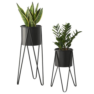 Plantenstandaard Hedera in set van 2 metaal zwart [en.casa] - premiumXL