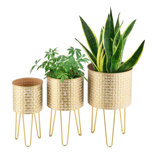 Blumenständer Kalmthout 3er Set Messingfarben en.casa - premiumXL