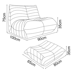 Relaxstoel Kodsø lounge fauteuil met voetenbank [en.casa]