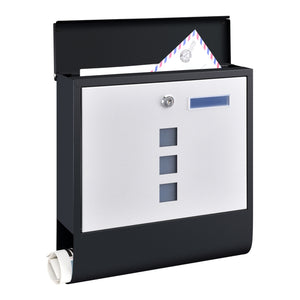 [en.casa] Brievenbus Sanitz 33,5x30,5x9,6 cm staal gegalvaniseerd
