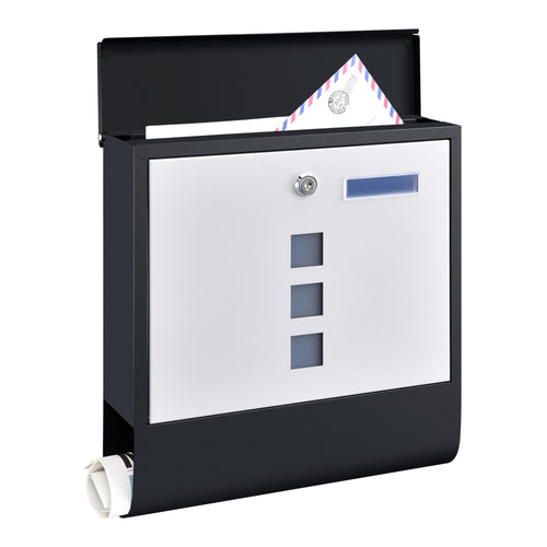 [en.casa] Brievenbus Sanitz 33,5x30,5x9,6 cm staal gegalvaniseerd