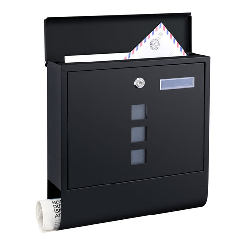 [en.casa] Brievenbus Sanitz 33,5x30,5x9,6 cm staal gegalvaniseerd