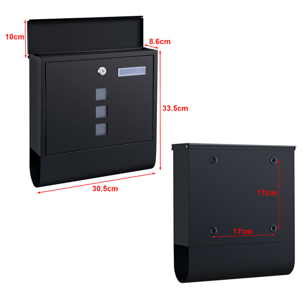 [en.casa] Brievenbus Sanitz 33,5x30,5x9,6 cm staal gegalvaniseerd