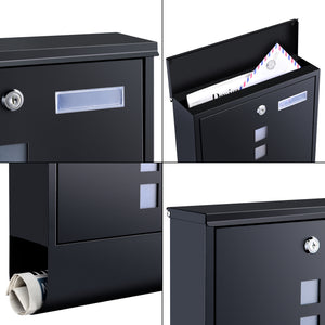 [en.casa] Brievenbus Sanitz 33,5x30,5x9,6 cm staal gegalvaniseerd