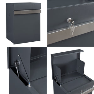 [en.casa] Brievenbus Sønderborg 58x44x35 cm antraciet - 2 varianten