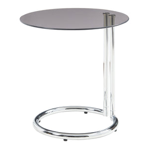 Bijzettafel Ylivieska rond met glasplaat 46x45 cm [en.casa]
