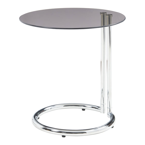 Bijzettafel Ylivieska rond met glasplaat 46x45 cm [en.casa]