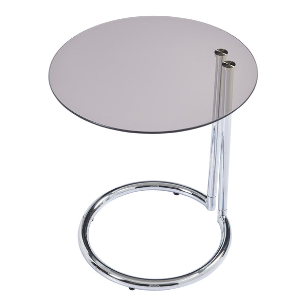 Bijzettafel Ylivieska rond met glasplaat 46x45 cm [en.casa]