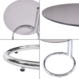 Bijzettafel Ylivieska rond met glasplaat 46x45 cm [en.casa]