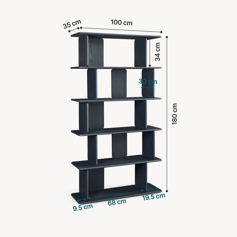 Maatschets Boekenkast Gäljami 180x100x35 cm [en.casa]