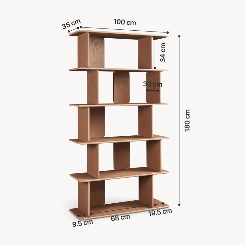 Maatschets Boekenkast Gäljami 180x100x35 cm [en.casa]