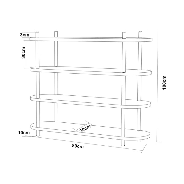 Boekenkast Øvre open kast [en.casa]