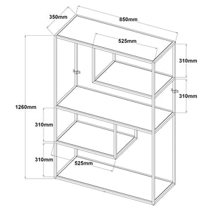 Boekenkast Sievi schap 126x85x35 cm [en.casa]