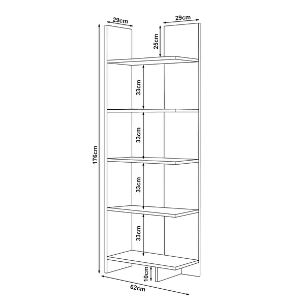Boekenkast Vireftere 176x62x29 cm [en.casa]
