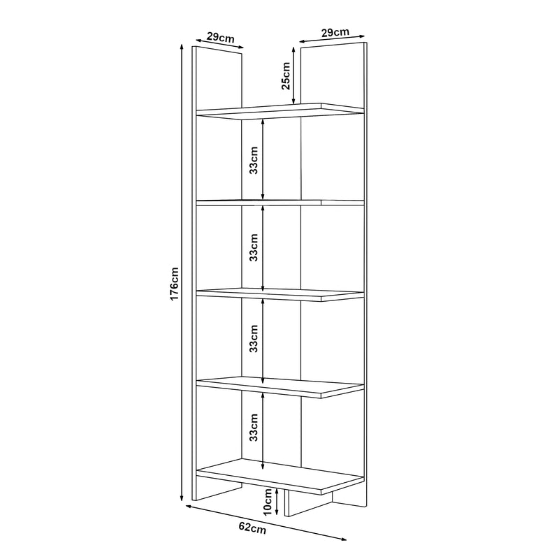 Maatschets Boekenkast Vireftere 176x62x29 cm [en.casa]