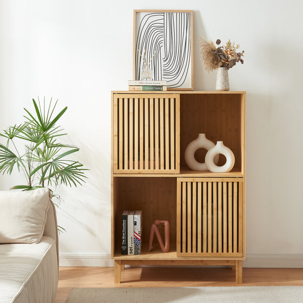 Boekenkast Ypäjä schap bamboe naturel [en.casa]
