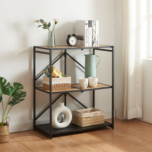 Klappregal Telemark 81x68x38 cm Zwart/Eiken - Optiek [en.casa] - premiumXL