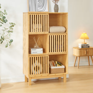 Boekenkast Ypäjä schap bamboe naturel [en.casa]