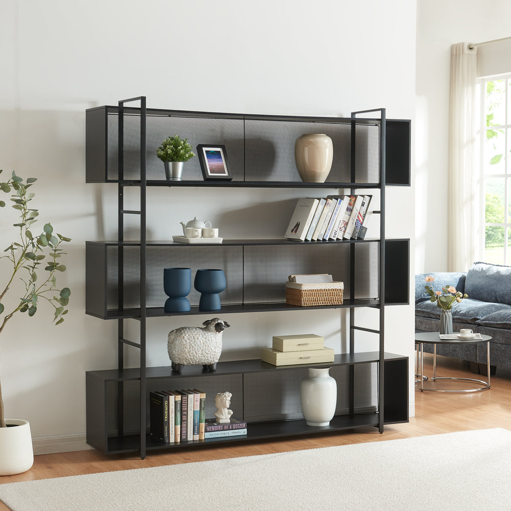 Standregal Randaberg 180x180x33 cm Zwart [en.casa] - premiumXL