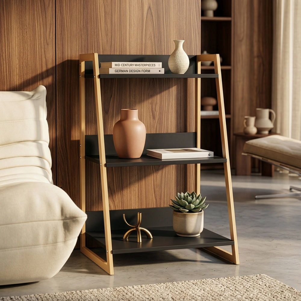 Stellingkast Kuomi 84x53x47 cm Beige/Donkergrijs [en.casa]