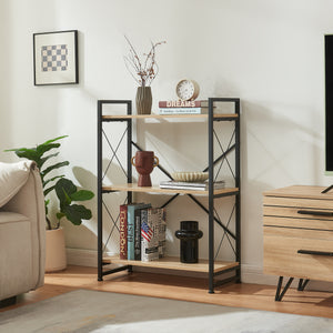 Boekenkast Skørping eikenkleurig en zwart [en.casa]