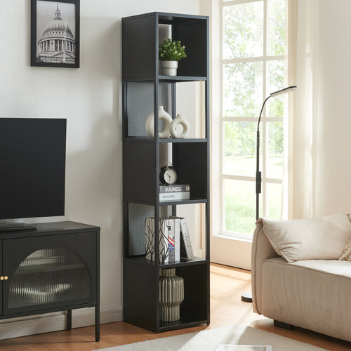 Boekenkast Finspång met 5 vakken 185x38x38 cm [en.casa]